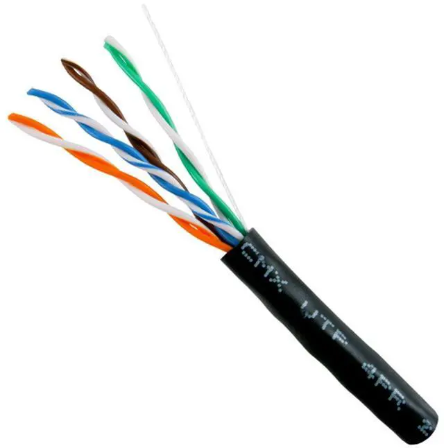 Alt view image 2 of 5 - Vertical Cable Cat5e, 350 Mhz, UTP, UV Jacket, Outdoor, CMX, 1000ft, Bulk Ethernet Cable, Black