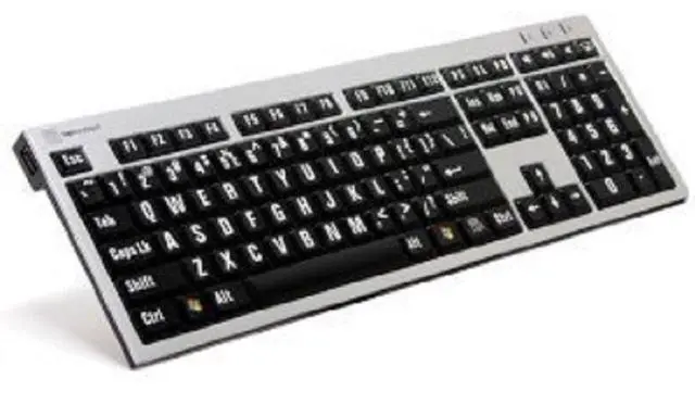 Main image of Logickeyboard Large Print Computer USB Wired Keyboard Slim Compatible with PC - Part Number LKBU-LPRNTWB-AJPU-US