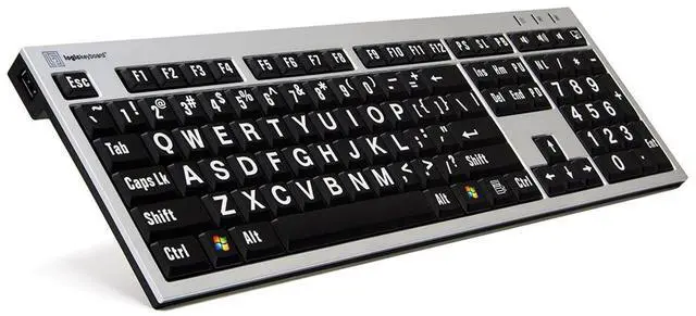 Alt view image 3 of 5 - Logickeyboard Large Print Computer USB Wired Keyboard Slim Compatible with PC - Part Number LKBU-LPRNTWB-AJPU-US