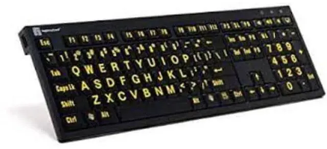 Alt view image 4 of 5 - Logickeyboard Large Print Computer USB Wired Keyboard Slim Compatible with PC - Part Number LKBU-LPRNTWB-AJPU-US
