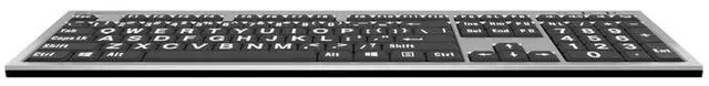 Alt view image 4 of 5 - Logickeyboard XL Print PC slim line white on black keyboard compatible with Windows 2000, XP, Vista, 7/8 -Part: LKBU-LPRNTWB-AJPU-US