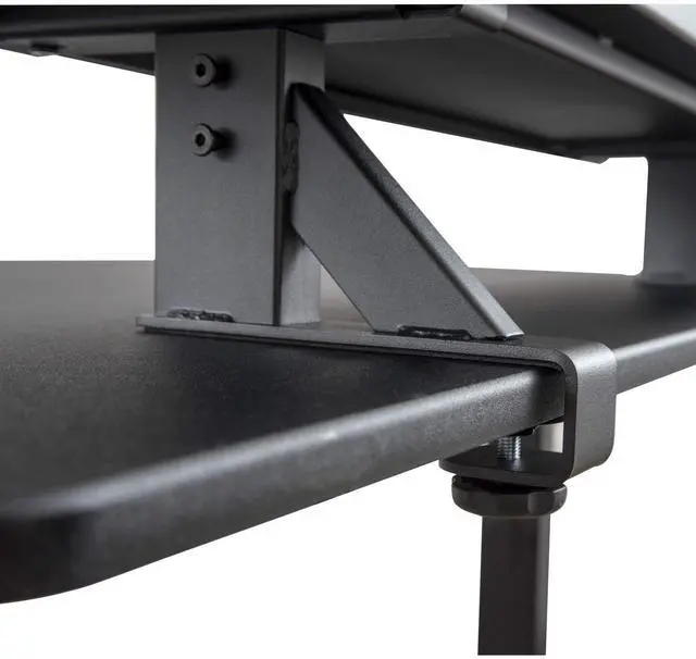 Alt view image 5 of 5 - Stand Up Desk Store Clamp-On Adjustable Height Desk Shelf Monitor Stand (60" Wide)