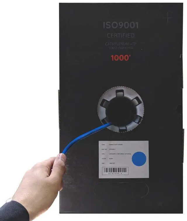 Alt view image 2 of 5 - ATS Cables | CAT6 Plenum (CMP) Cable 1000FT | DSX-8000 Network Analyzer Test Passed | 23AWG 4Pair, Solid 550MHz Ethernet Cables 10Gigabit UTP, Available in 9 Colors (Cat6 Plenum Cable, Blue, 1000ft)