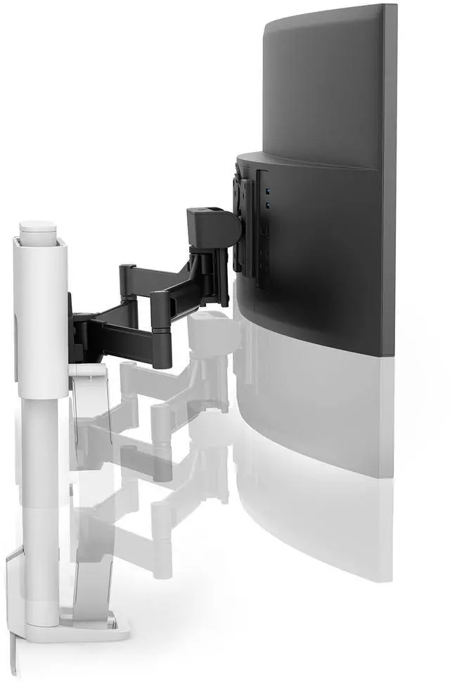 Alt view image 3 of 5 - Ergotron  Trace Single Monitor Arm, VESA Desk Mount  for Monitors Up to 38 Inches, 6.5 to 21.5 lbs  White
