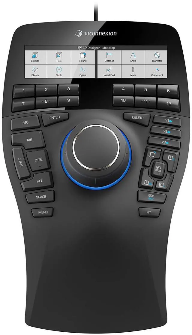 Main image of 3Dconnexion SpaceMouse Enterprise USB Left-Handed 3DX-700056, 31 Programmable Keys, Black