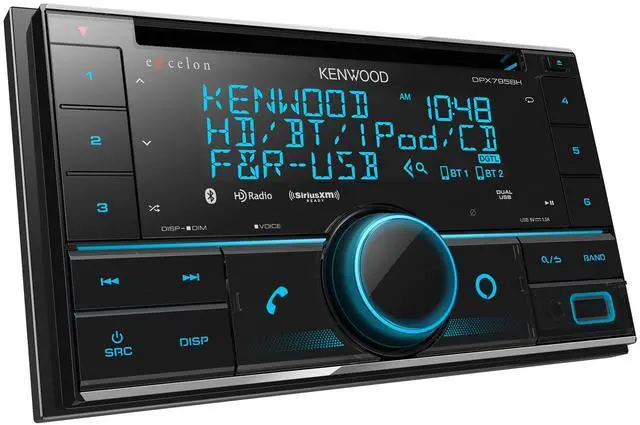 Alt view image 2 of 5 - Kenwood Excelon DPX795BH Double DIN Bluetooth in-Dash Car Stereo CD Receiver with Amazon Alexa Compatibility