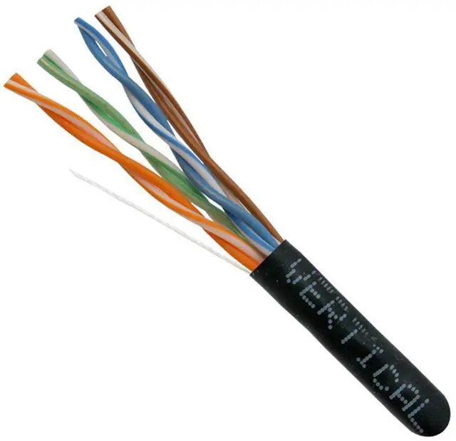 Alt view image 2 of 5 - Vertical Cable Cat5e, 350 MHz, UTP, 24AWG, 8C Solid Bare Copper, 1000ft, Black, Bulk Ethernet Cable - 054 Series