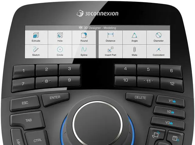Alt view image 3 of 5 - 3Dconnexion SpaceMouse Enterprise USB Left-Handed 3DX-700056, 31 Programmable Keys, Black
