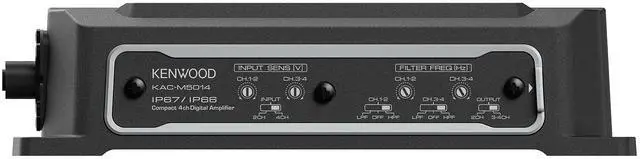 Alt view image 2 of 5 - KENWOOD KAC-M5014 4-Channel Compact Digital Amplifier (600W) for Car, Marine, UTV & Motorsport Vehicles, Solid Corrosion-Resistant Aluminum Chassis, IPX6, IPX7 & IP6X Certified and Vibration-Proof