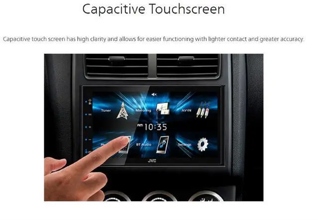 Alt view image 5 of 5 - JVC KW-M150BT Bluetooth Car Stereo Receiver with USB Port  6.75" Touchscreen Display - AM/FM Radio - MP3 Player Double DIN  13-Band EQ (Black)