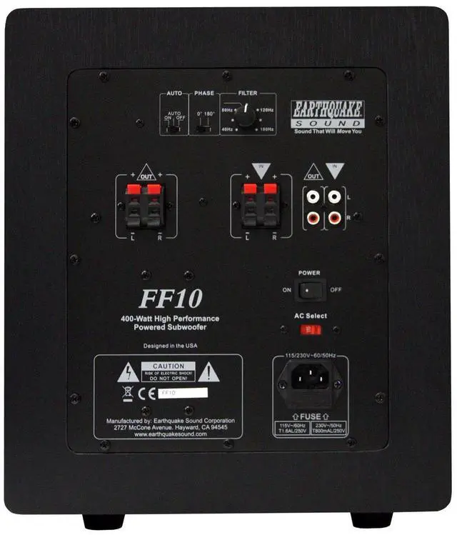 Alt view image 3 of 3 - Earthquake Sound FF10 10-Inch Front Firing Subwoofer, Black