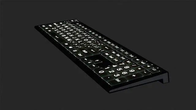 Alt view image 3 of 5 - Logickeyboard 'Astra2' with Large Print  Backlit White Letters on Black Keys  Made for Windows PC  p/n LKB-LPWB-A2PC-US