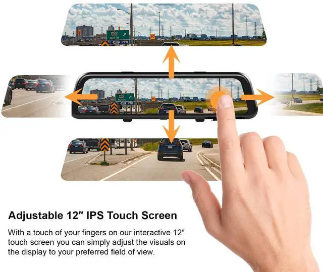 Alt view image 2 of 5 - REXING M1 PRO 2K DUAL MIRROR DASH CAM 12 IPS TOUCH SCREEN, 1440p (FRONT) + 1080p (REAR), WATERPROOF BACKUP CAMERA, STREAM MEDIA, PARKING MONITOR, SONY IMX 335 SENSOR NIGHT VISION, SUPPORT UP TO 256GB