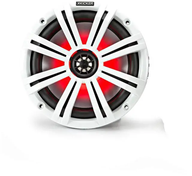 Alt view image 3 of 5 - Kicker 8" White Marine LED Speakers - 1-Pair of OEM Replacement Speakers