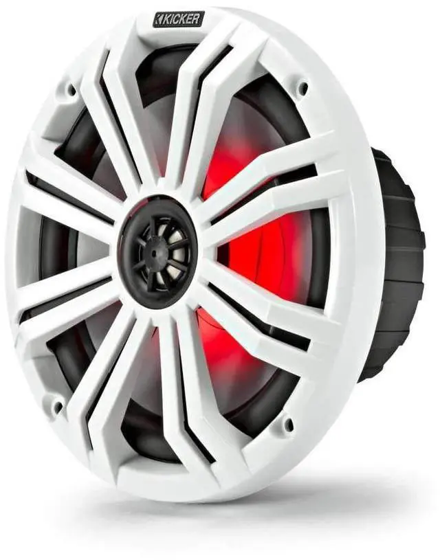 Alt view image 4 of 5 - Kicker 8" White Marine LED Speakers - 1-Pair of OEM Replacement Speakers