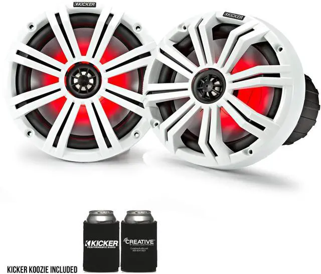 Alt view image 2 of 5 - Kicker 8" White Marine LED Speakers - 1-Pair of OEM Replacement Speakers