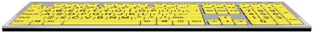 Alt view image 5 of 5 - Logickeyboard 'Slimline' with Large Print  Black Letters on Yellow Keys  Made for Windows PC  Including LogicLight Lamp  p/n LKBU-LPRNTBY-AJPU-US