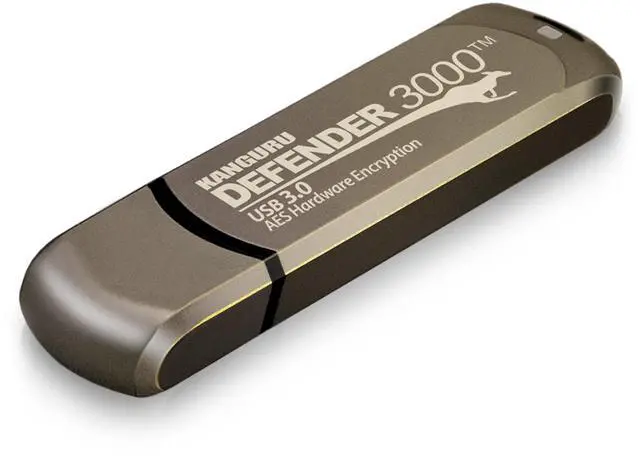 Main image of Kanguru Defender 3000  32 GB Hardware Encrypted Flash Drive - FIPS 140-2 Level 3 Certified - SuperSpeed USB 3.0  Water Resistant