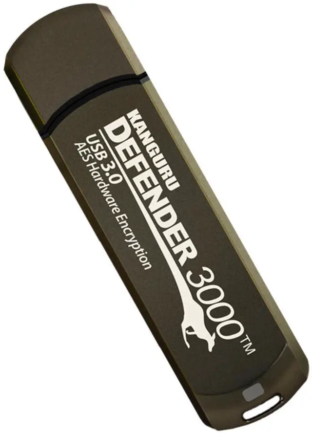 Alt view image 2 of 3 - Kanguru Defender 3000  32 GB Hardware Encrypted Flash Drive - FIPS 140-2 Level 3 Certified - SuperSpeed USB 3.0  Water Resistant