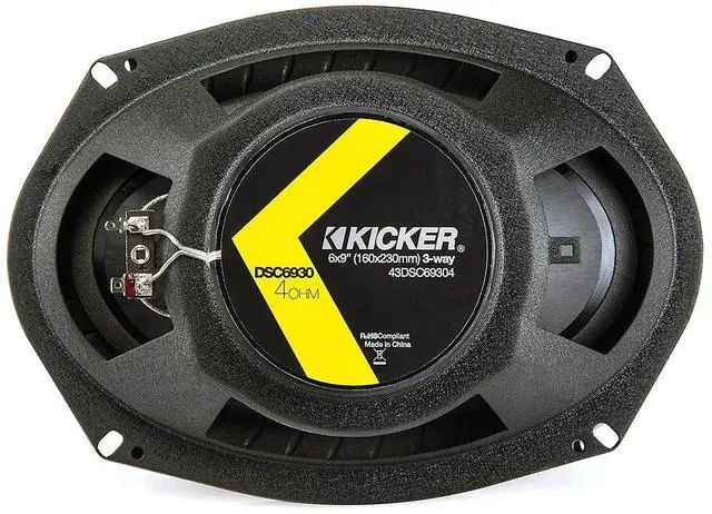 Alt view image 4 of 5 - Kicker 43DSC69304DS 6x9 360 Watt 3-Way 4-Ohm Car Audio Thin Profile Coaxial Speakers with Dome Tweeters, Foam Surrounds & Polypropylene Cone, 2 Pairs