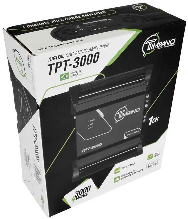 Alt view image 5 of 5 - Timpano TPT-3000 1 Ohm Compact Amplifier 3000 Watts, 1 Channel, Full Range Amp Class D for The Installation of Car Speakers, Loudspeakers, Drivers and Tweeters on Car Audio Systems