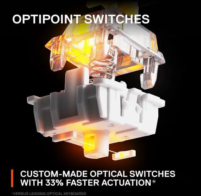 Alt view image 4 of 5 - SteelSeries New Apex 9 Mini  HotSwap Optical Mini Keyboard  60% Compact Design  Optical Switches  RGB Customization  Aluminum Alloy Frame  Double Shot PBT Keycap
