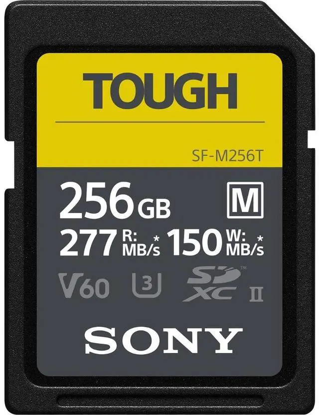 Alt view image 4 of 4 - Sony TOUGH-M series SDXC UHS-II Card 256GB, V60, CL10, U3, Max R277MB/S, W150MB/S (SF-M256T/T1), Black