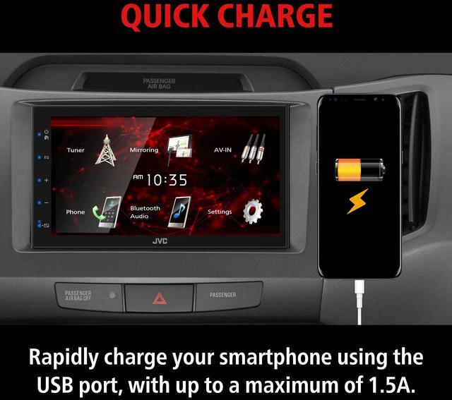 Alt view image 5 of 5 - JVC KW-M180BT Bluetooth Car Stereo Receiver with USB Port  6.75" Touchscreen Display - AM/FM Radio - MP3 Player Double DIN  13-Band EQ