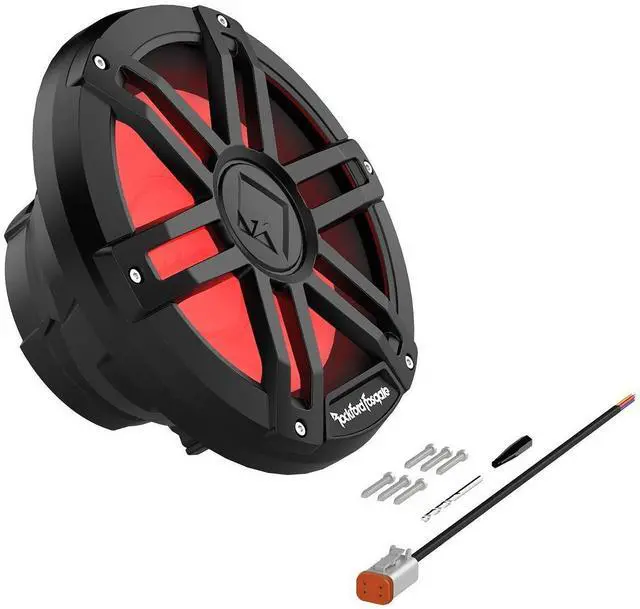 Alt view image 5 of 5 - Rockford Fosgate M1D4-10B Color Optix 10" DVC 4-Ohm Multicolor LED Lighted Marine Subwoofer - Black