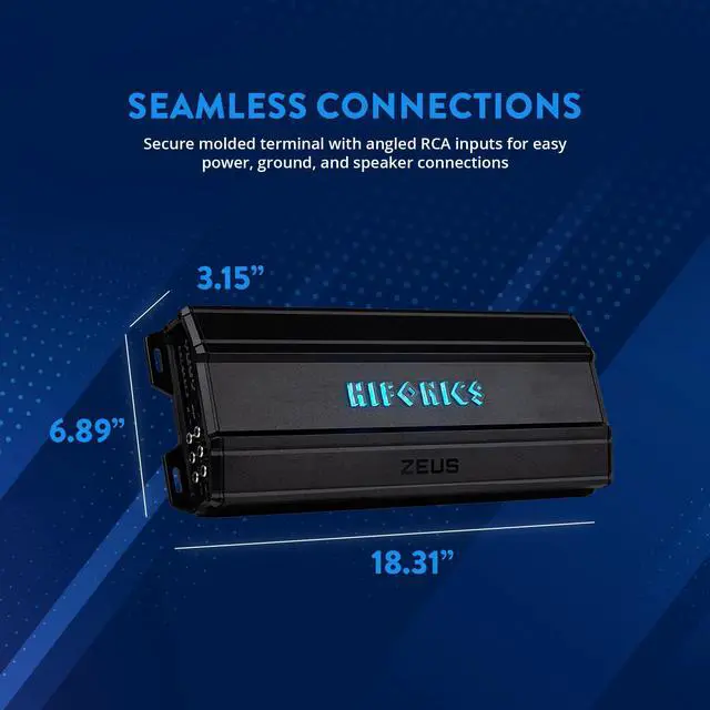 Alt view image 2 of 5 - Hifonics Zeus Delta 1,750 Watt Compact 5 Channel Nickel Plated Mobile Car Audio Amplifier with Auto Turn On Feature, ZD-1750.5D, Black