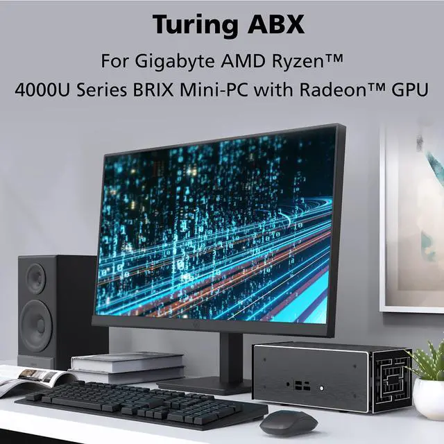 Alt view image 2 of 5 - Turing ABX, Design for Gigabyte 4000U Series BRIX Mini-PC Up to AMD Ryzen(tm) 7, Compact Pure Aluminium Fanless Case, Internal M.2 SSD heatsink, Vertical or Horizontal Placement, A-NUC76-M1B
