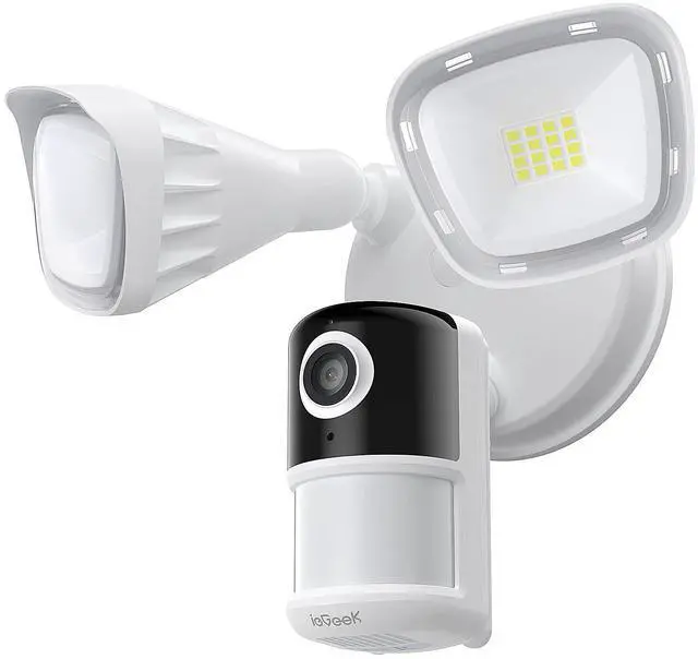 Main image of ieGeek Floodlight Camera, Outdoor Home Security Camera, 2K Wired Flood Light Camera Outdoor with Motion Sensor Cam, 2600 Lumens, Color Night Vision, 110dB Siren, 2 Way Audio, Compatible with Alexa