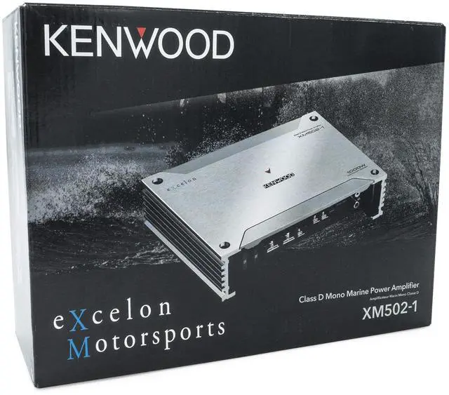 Alt view image 3 of 4 - KENWOOD XM502-1 Excelon Marine/Motorsport Mono Subwoofer Car Amplifier | 500W RMS | Class-D Design | Weatherproof & Compact | Bass Boost & Subsonic Filter | Remote Control Compatible | 2-Year Warranty