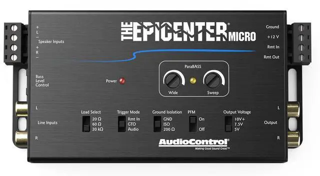 Main image of AudioControl The EPICENTER Micro Bass Restoration Processor & Line Output Converter, Car Audio Compact Bass Booster w/ACR-4 Remote Control
