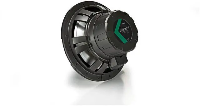 Alt view image 4 of 5 - Kicker 45KMF104 10" Weather-Proof Subwoofer for Freeair Applications 4 Ohm - Kicker 45KMG10W 10" LED Grille (White)