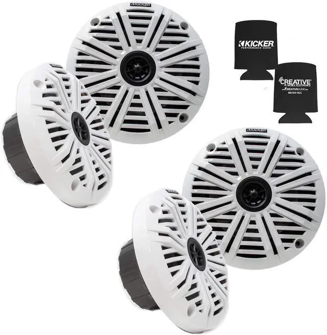 Main image of Kicker 6.5" Marine Speakers (2 Pair) White Salt Water Grills OEM Replacement Speakers