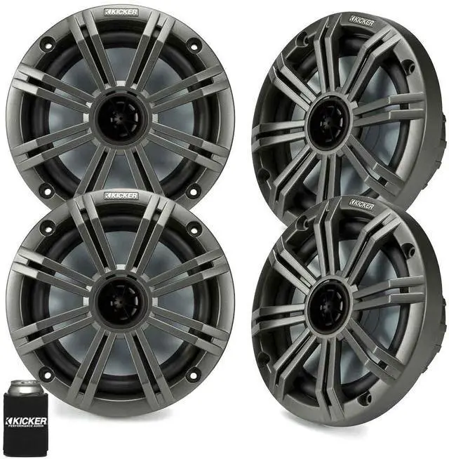 Main image of KICKER 6.5" Charcoal Marine Speakers (Qty-4) 2 Pairs of OEM Replacement Speakers