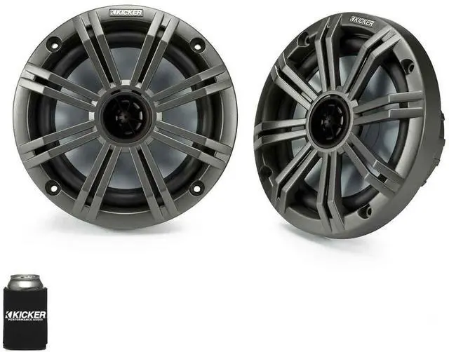 Alt view image 3 of 5 - KICKER 6.5" Charcoal Marine Speakers (Qty-4) 2 Pairs of OEM Replacement Speakers
