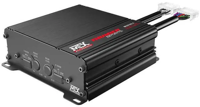 Alt view image 3 of 5 - MTX MUD100.4 Mud Series 400 Watt RMS 4 Channel Class D Compact Weatherproof Outdoor Powersports ATV UTV Motorcycle Sound System Stereo Amplifier Kit
