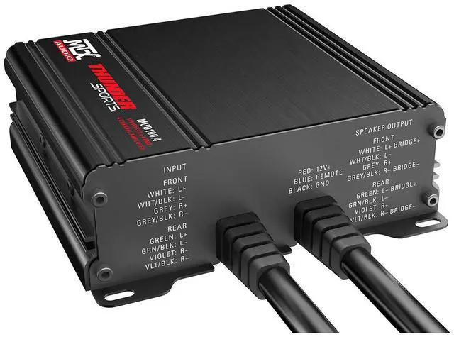 Alt view image 4 of 5 - MTX MUD100.4 Mud Series 400 Watt RMS 4 Channel Class D Compact Weatherproof Outdoor Powersports ATV UTV Motorcycle Sound System Stereo Amplifier Kit