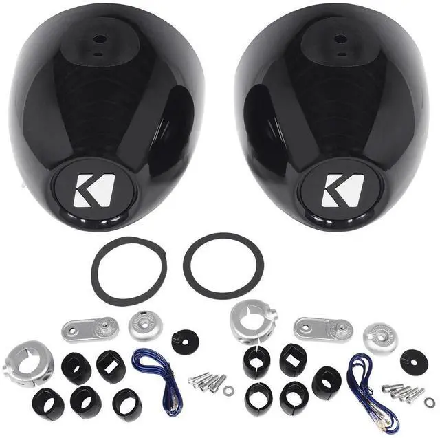 Alt view image 2 of 5 - Kicker Black Mini Wake Tower Enclosures Loaded with Kicker 4" DSC Speakers