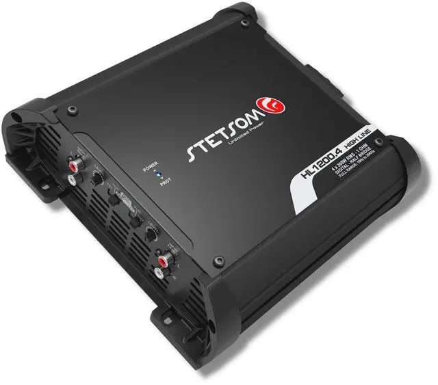 Main image of Stetsom HL 1200.4 1 Ohm Multichannel Stereo Car Audio Amplifier, HL1200.4 1.2K Watts RMS, 4 Channel, 1 Stable Full Range HD Sound Quality MD Crossover HPF LPF Bass Boost Front Rear Bridge
