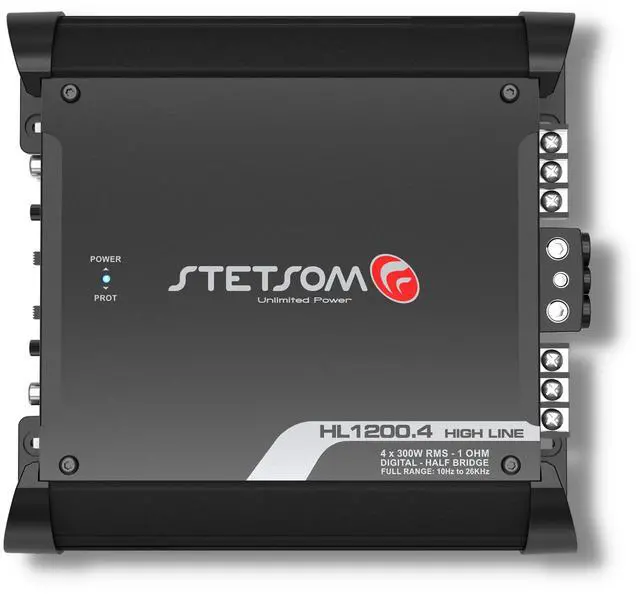 Alt view image 2 of 5 - Stetsom HL 1200.4 1 Ohm Multichannel Stereo Car Audio Amplifier, HL1200.4 1.2K Watts RMS, 4 Channel, 1 Stable Full Range HD Sound Quality MD Crossover HPF LPF Bass Boost Front Rear Bridge