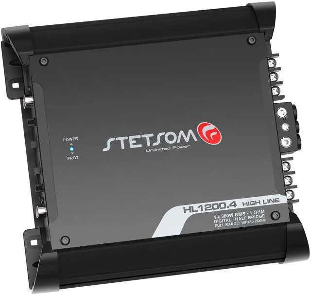 Alt view image 3 of 5 - Stetsom HL 1200.4 1 Ohm Multichannel Stereo Car Audio Amplifier, HL1200.4 1.2K Watts RMS, 4 Channel, 1 Stable Full Range HD Sound Quality MD Crossover HPF LPF Bass Boost Front Rear Bridge