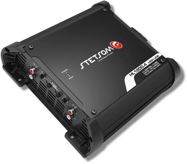 Main image of Stetsom HL 1200.4 2 Ohm Multichannel Stereo Car Audio Amplifier, HL1200.4 1.2K Watts RMS, 4 Channel, 2 Stable Full Range HD Sound Quality MD Crossover HPF LPF Bass Boost Front Rear Bridge