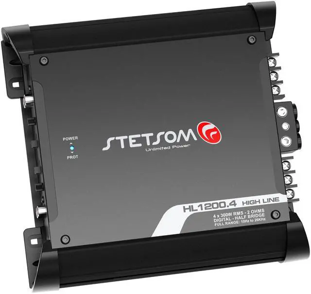 Alt view image 3 of 5 - Stetsom HL 1200.4 2 Ohm Multichannel Stereo Car Audio Amplifier, HL1200.4 1.2K Watts RMS, 4 Channel, 2 Stable Full Range HD Sound Quality MD Crossover HPF LPF Bass Boost Front Rear Bridge