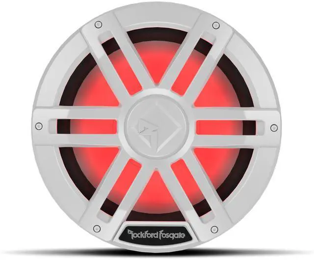 Main image of Rockford Fosgate M1D4-12 Color Optix 12" DVC 4-Ohm Multicolor LED Lighted Marine Subwoofer - White