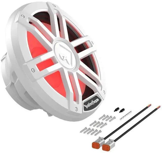 Alt view image 5 of 5 - Rockford Fosgate M1D4-12 Color Optix 12" DVC 4-Ohm Multicolor LED Lighted Marine Subwoofer - White