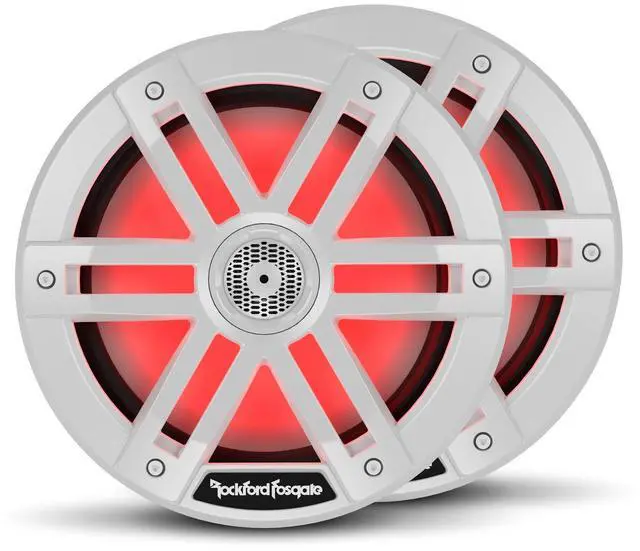 Main image of Rockford Fosgate M1-8 Color Optix 8 2-Way Coaxial Multicolor LED Lighted Marine Speakers - White (Pair)