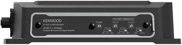 Alt view image 4 of 5 - KENWOOD KAC-M5024BT Compact 4-Channel 600 Watt Car Amplifier with Bluetooth Streaming. Built for Marine, ATV and Powersport Applications. Waterproof, Dustproof, Rust Proof and Vibration Proof